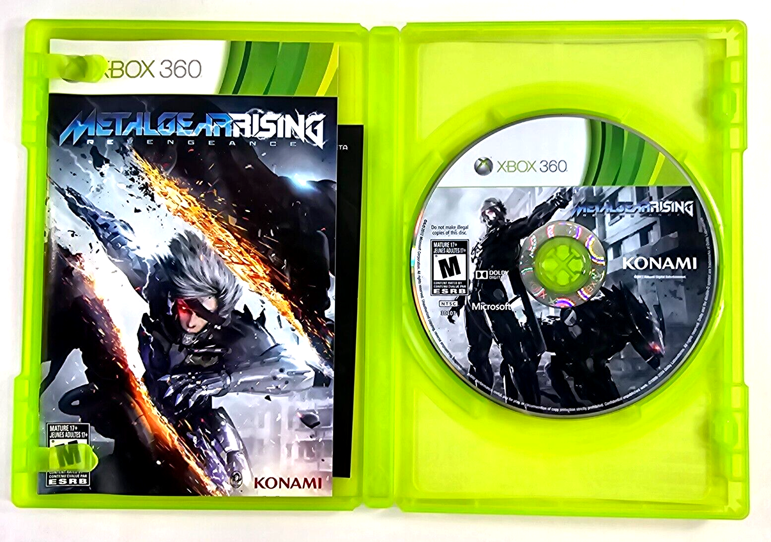 Metal Gear Rising: Revengeance (Xbox 360, 2013) Game Case Manual Insert - Tested