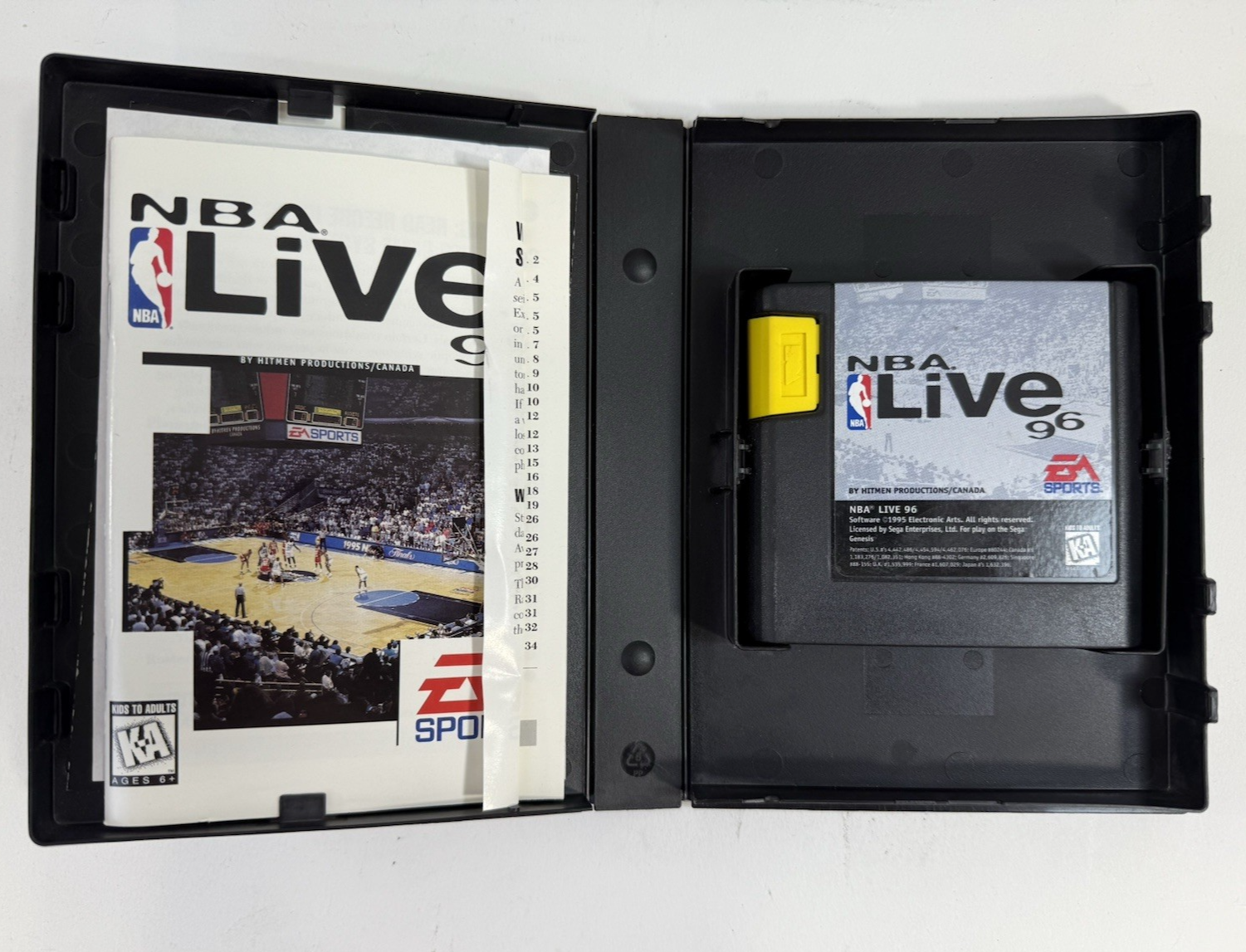 NBA Live 96 (Sega Genesis, 1995) Game Case Manual Inserts Registration - Tested