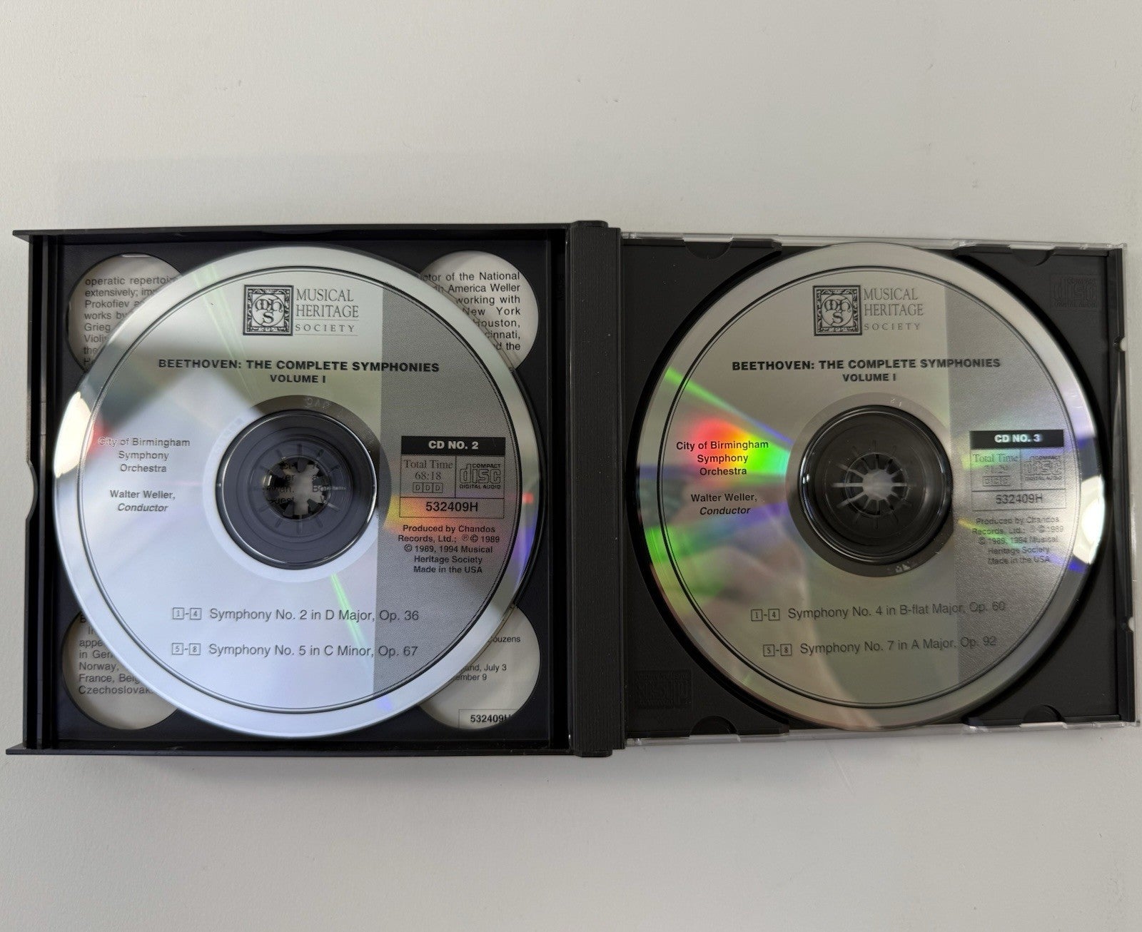 Beethoven: The Complete Symphonies Vol. 1 & 2 Musical Heritage Society Set