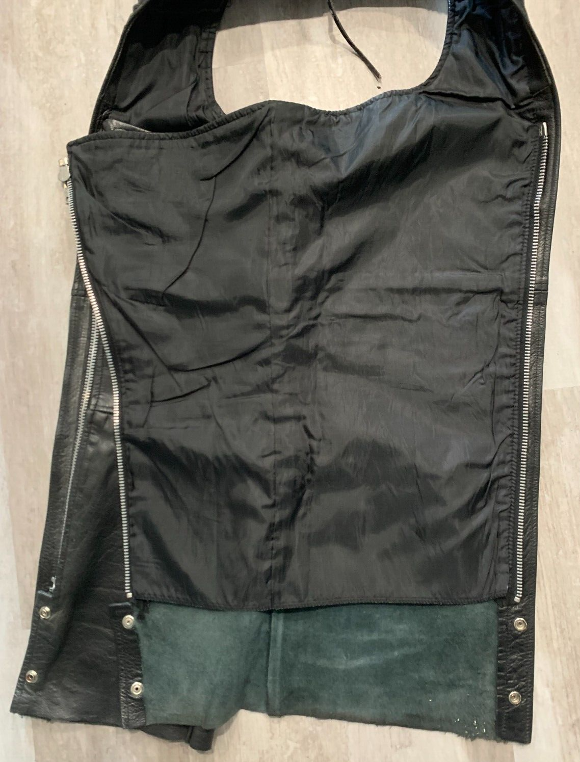 Biker’s Club Leather Chaps Motorcycle Riding Pants Black Biker Unisex XS