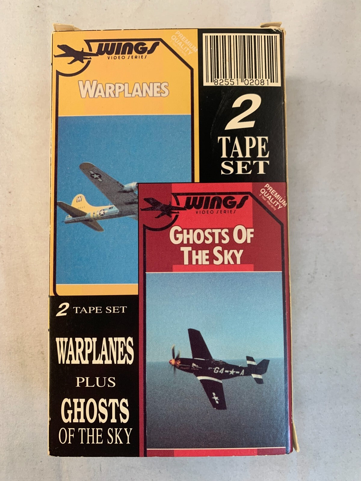 Ghosts of the Sky/Warplanes (VHS 2-Tape Set) Wings Series - Tested and Working