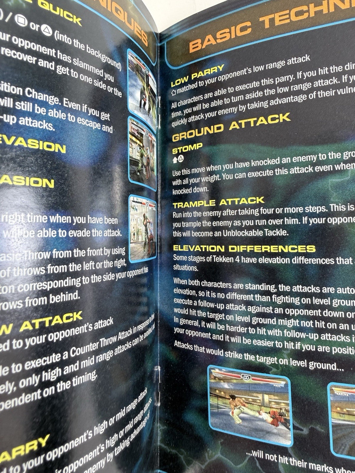 Tekken 4 (Sony PlayStation 2, 2002) Game Case Manual Registration Card - Tested