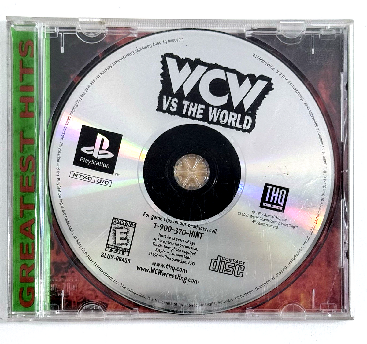 WCW vs. The World (Sony PlayStation 1, 1997) Game and Case - Tested and Working
