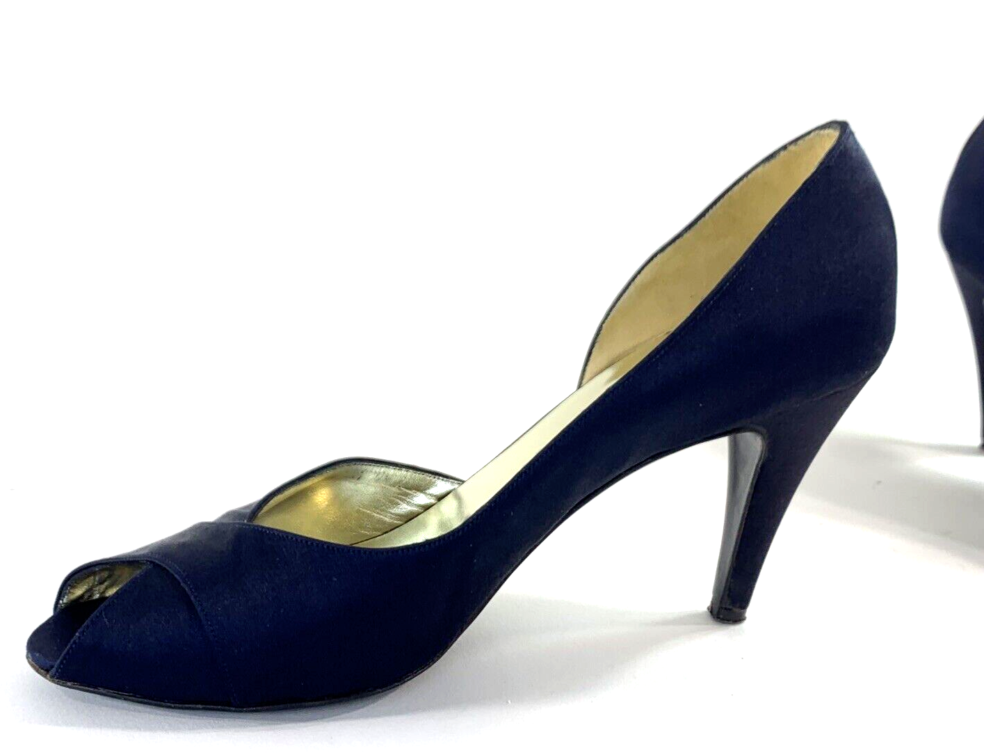 Bruno Magli Womens Navy Blue Leather Heels Pumps Shoes Size 7AAA