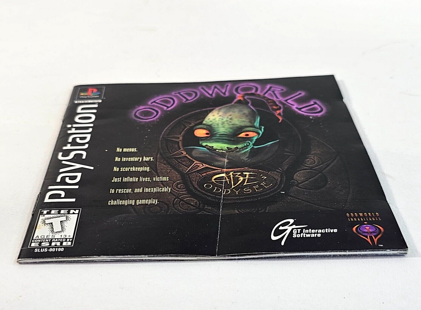 Oddworld: Abe's Oddysee (Sony PlayStation, 1997) Game Case Manual Registration