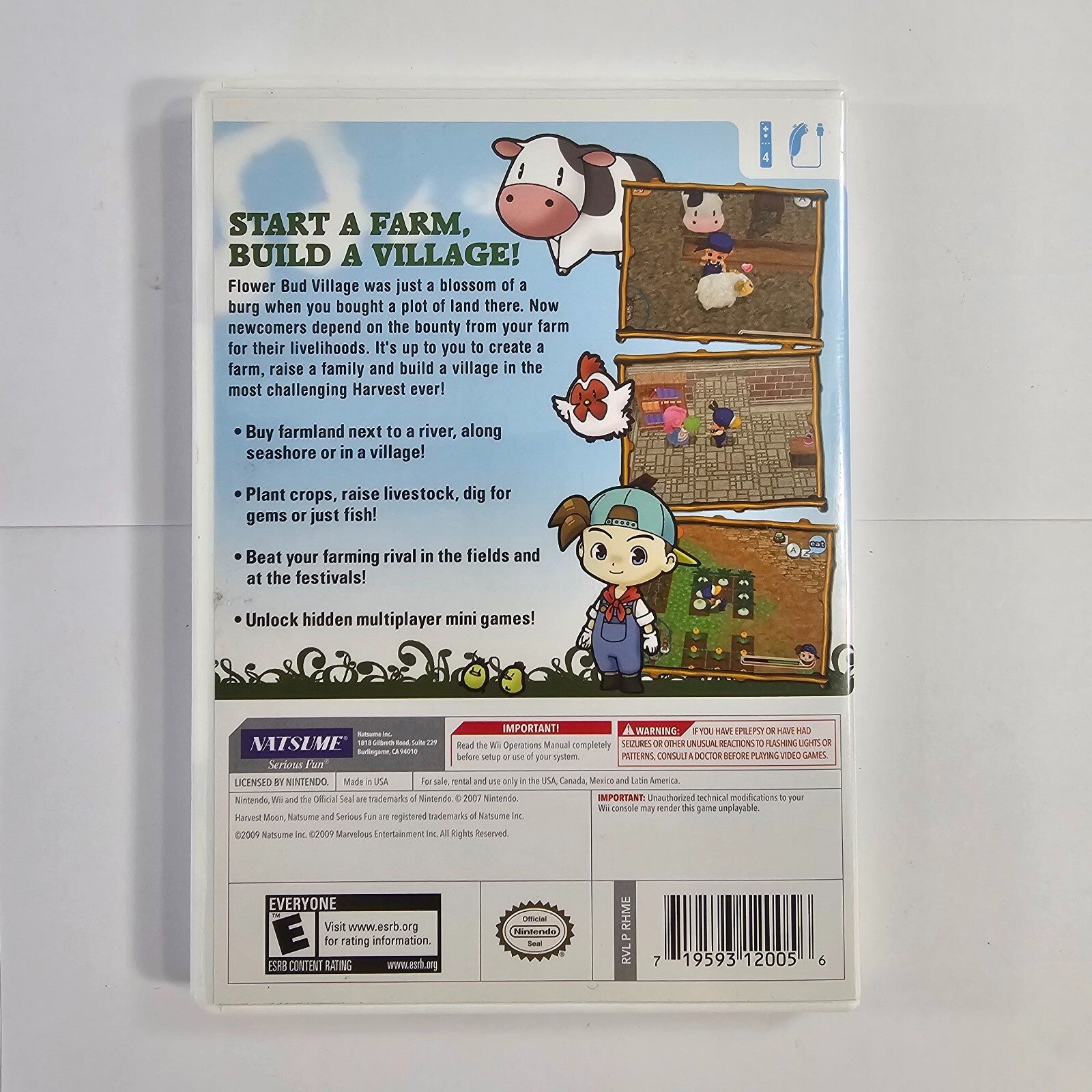Harvest Moon: Magical Melody (Nintendo Wii, 2008) Game Case Manual - Tested