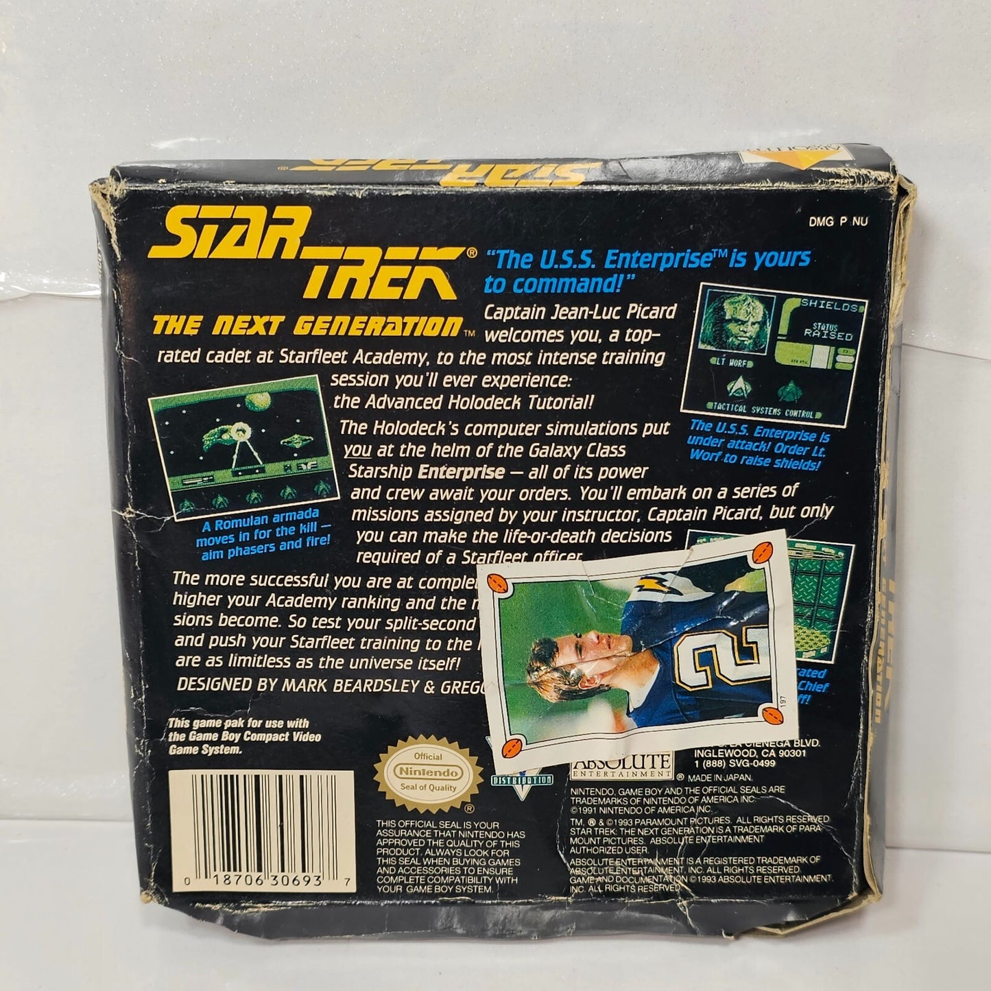 Star Trek The Next Generation (Gameboy, 1993) Game, Box, Manual, Inserts
