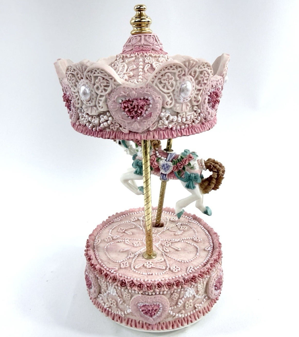 Classic Treasures Animated Musical Carousel Horse Plays "Evergreen" - Tested