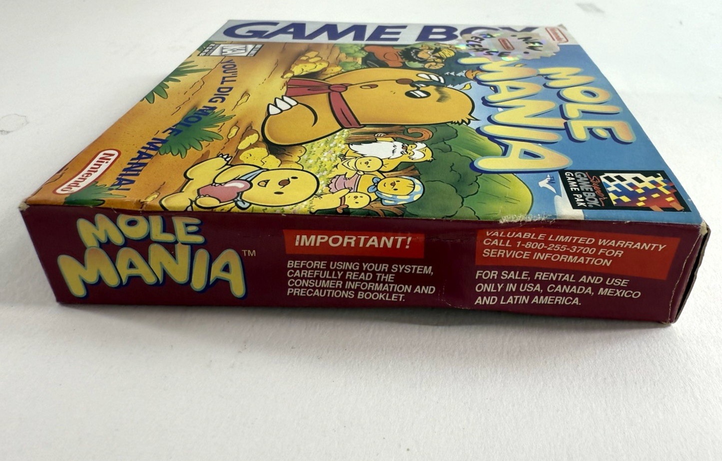 Mole Mania (Nintendo Gameboy, 1997) Game Case Manual Inserts - Tested