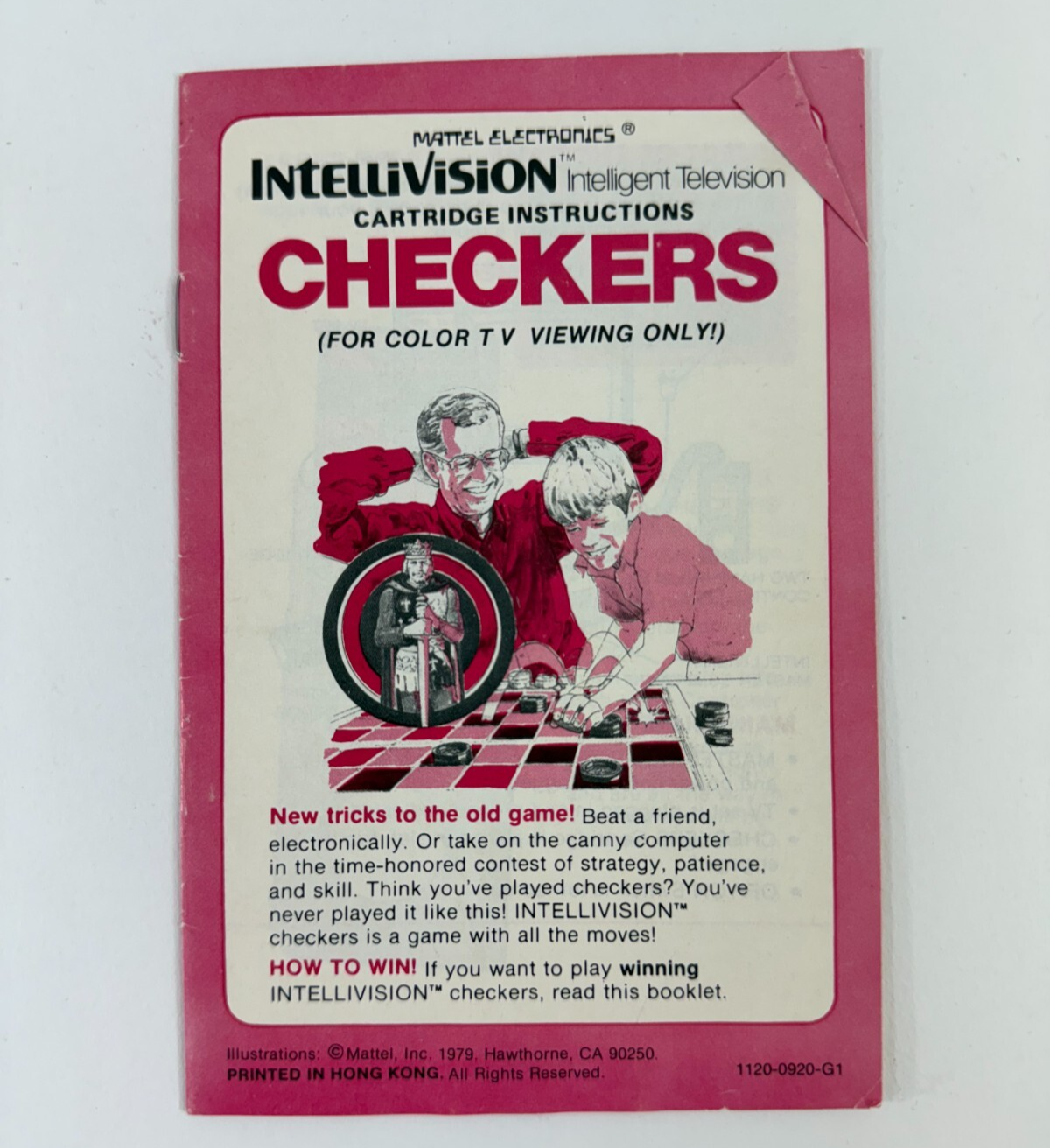 Checkers (Mattel Intellivision, 1979) Game, Box, Manual, and Overlays - Tested