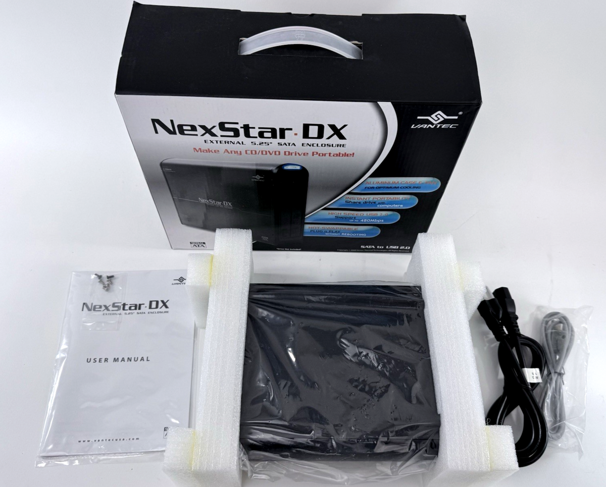 Vantec NexStar DX NST-530S2 External 5.25" USB 2.0 SATA Enclosure - New/Open Box