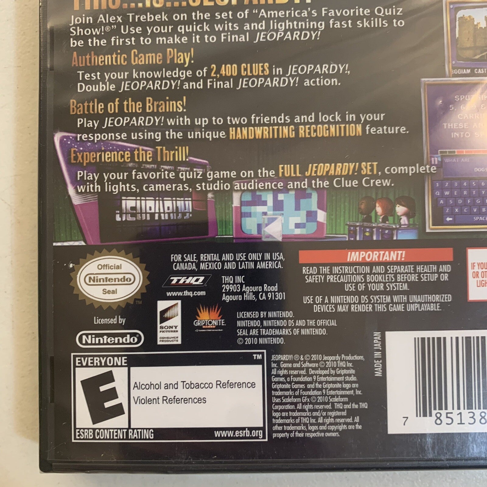 Jeopardy (Nintendo DS, 2010) New, Factory Sealed