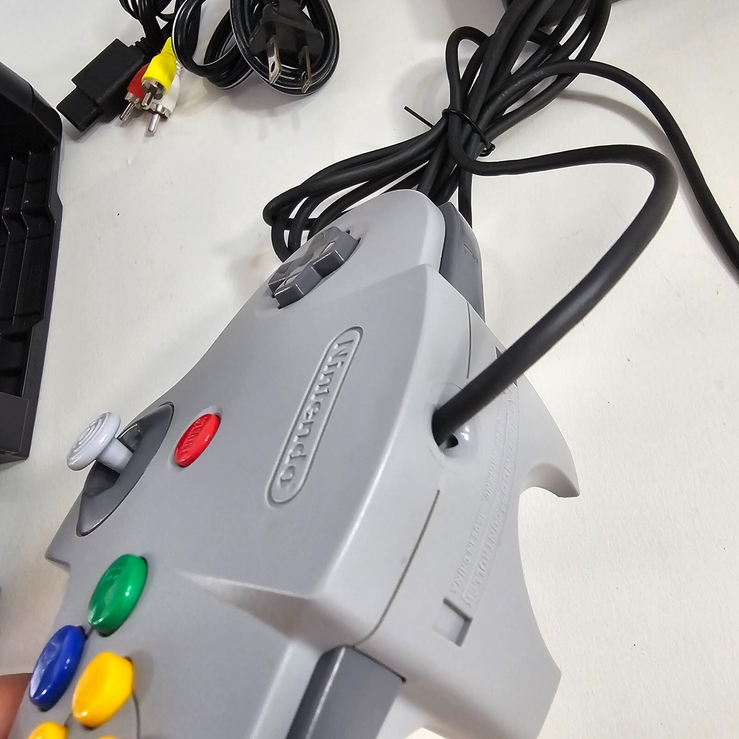 Nintendo 64 Black Home Console with Controller + Cables - Tested and Working