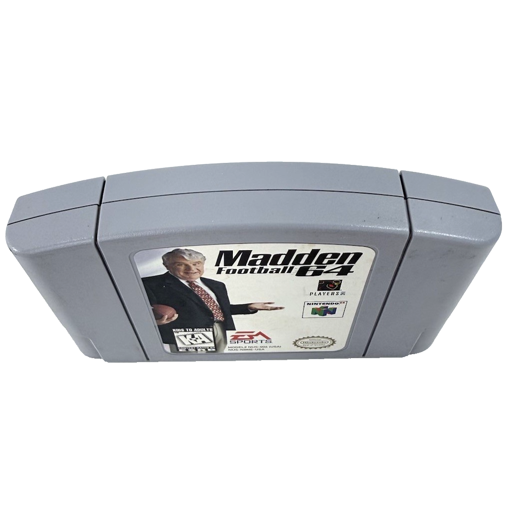 Madden Football 64 (Nintendo 64, 1997) Game Cartridge - Tested and Working
