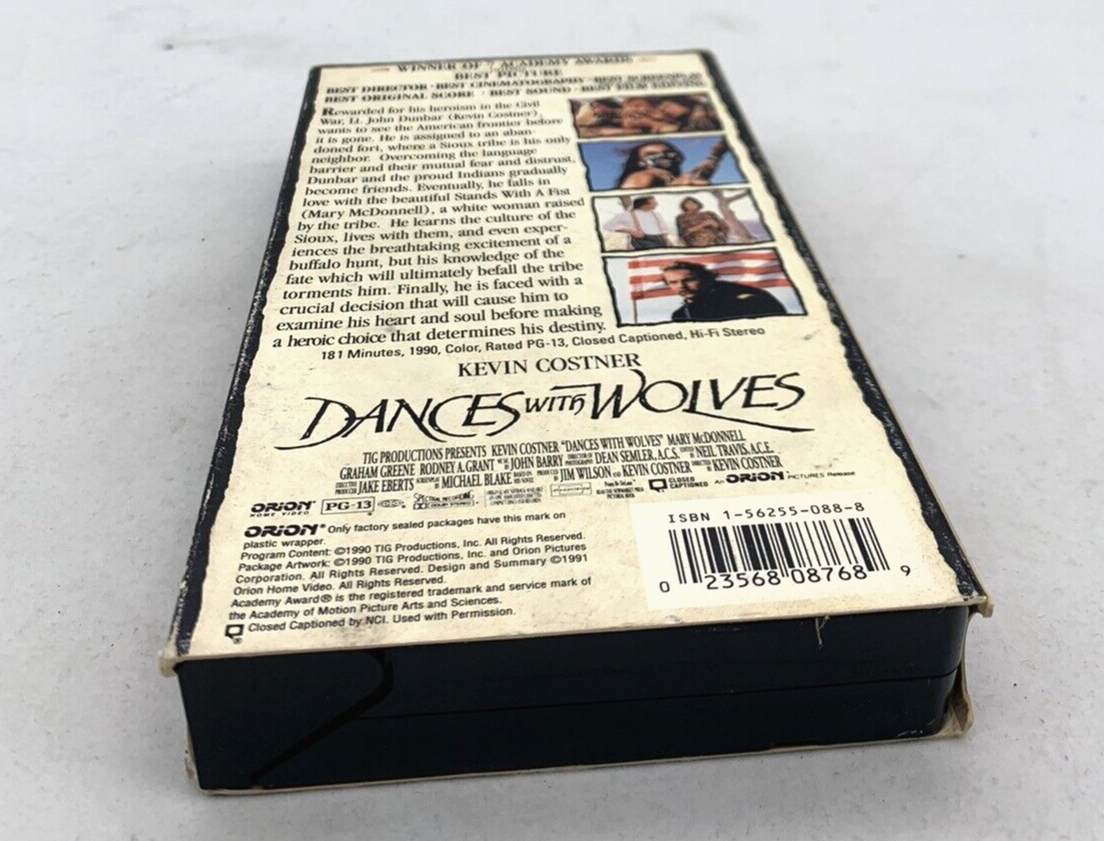 Dances with Wolves (VHS, 1993) - Tested and Working