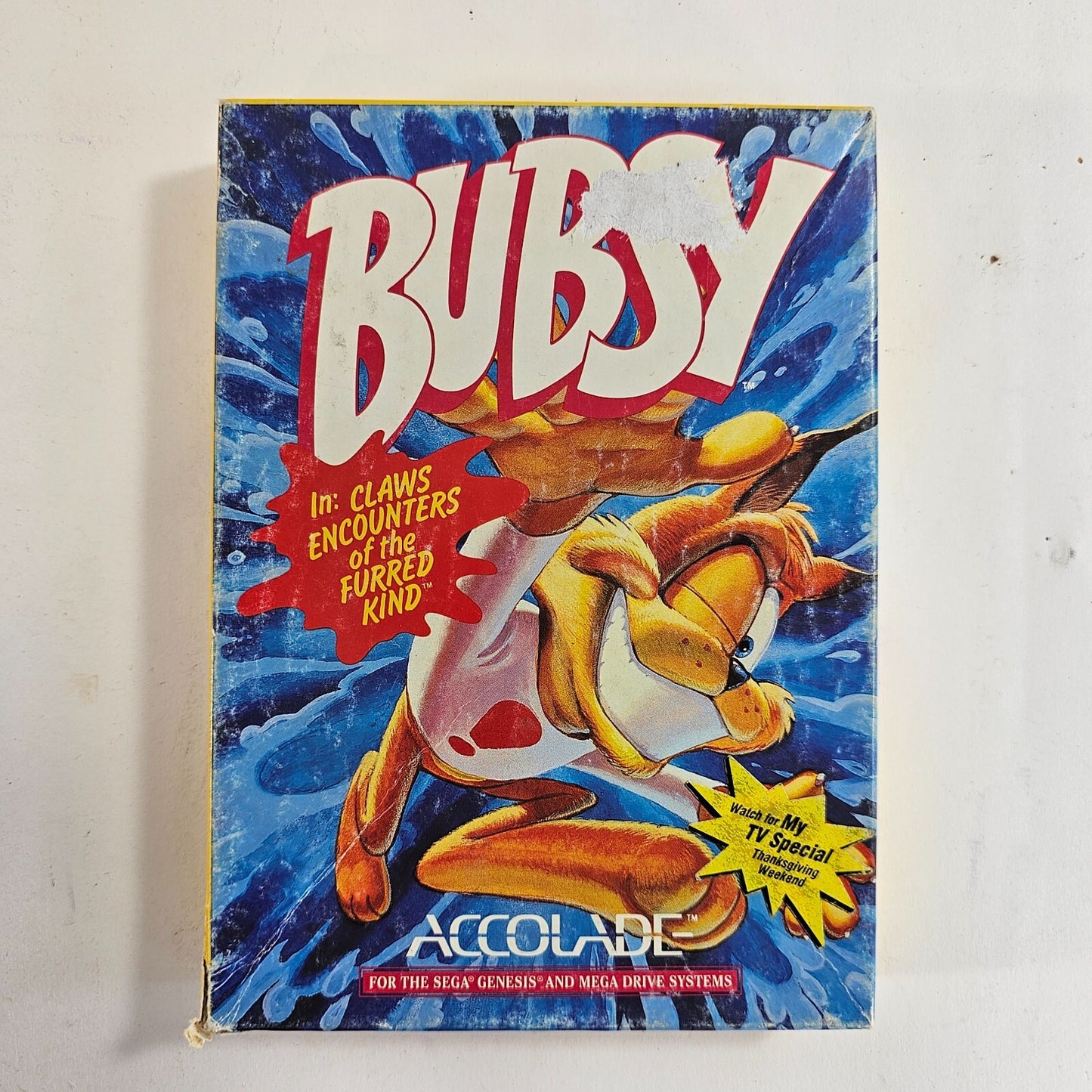 Bubsy (Sega Genesis, 1994) Game Box Manual Cards - Tested and Working