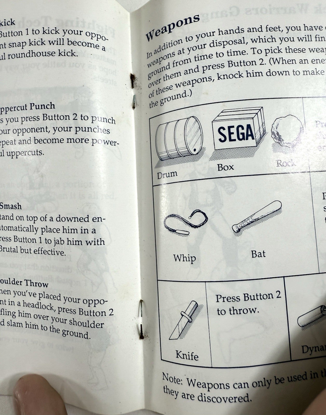 Double Dragon (Sega Master System, 1988) Game Case Manual - Tested and Working