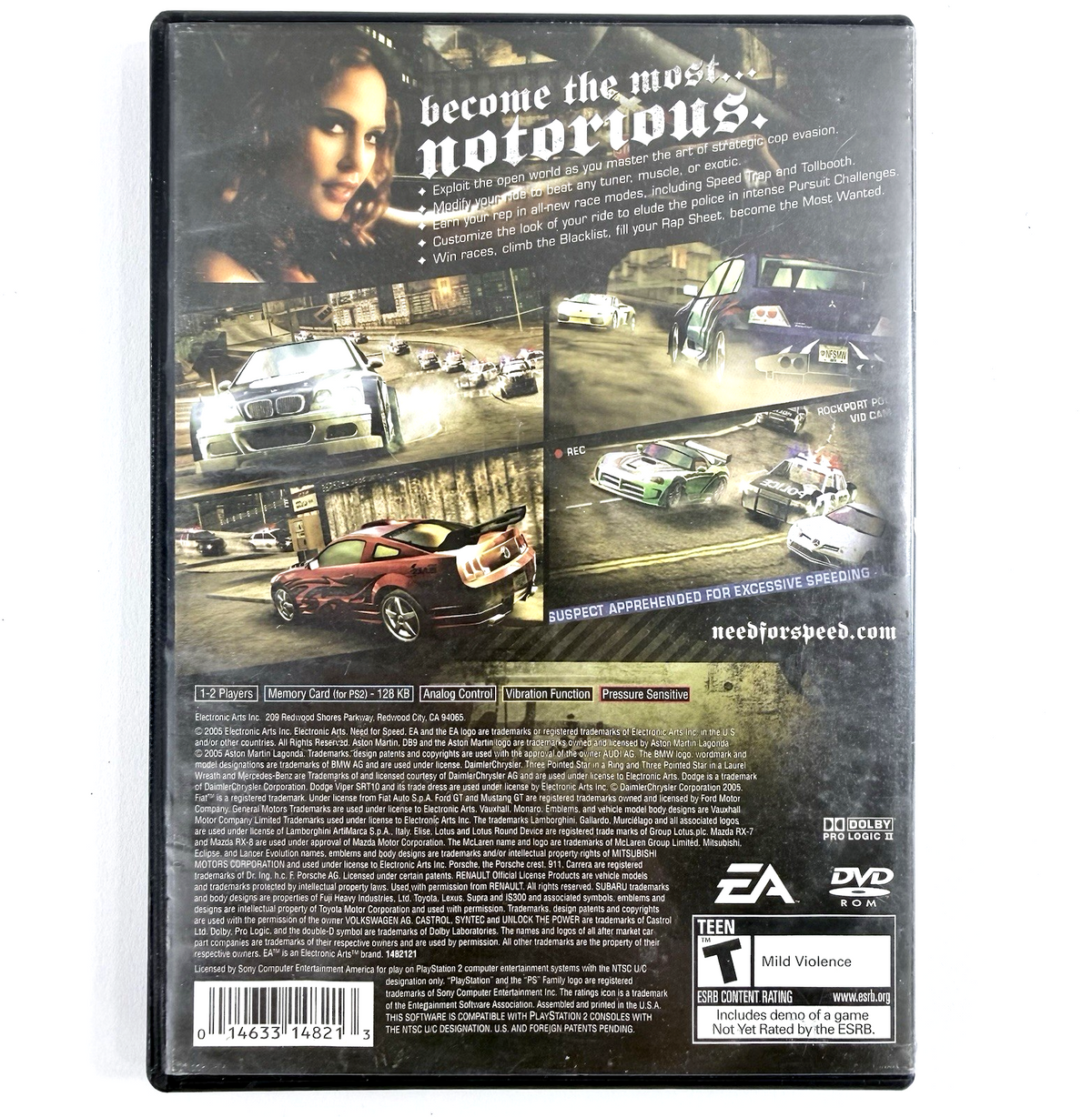 Need for Speed: Most Wanted (PlayStation 2, 2005) Game Case Manual - Tested