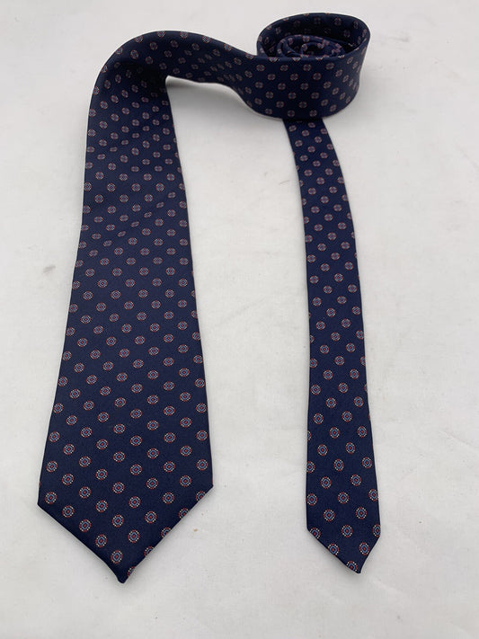 Gloria Vanderbilt for Castle Blue and Red Geometric 62" Tie