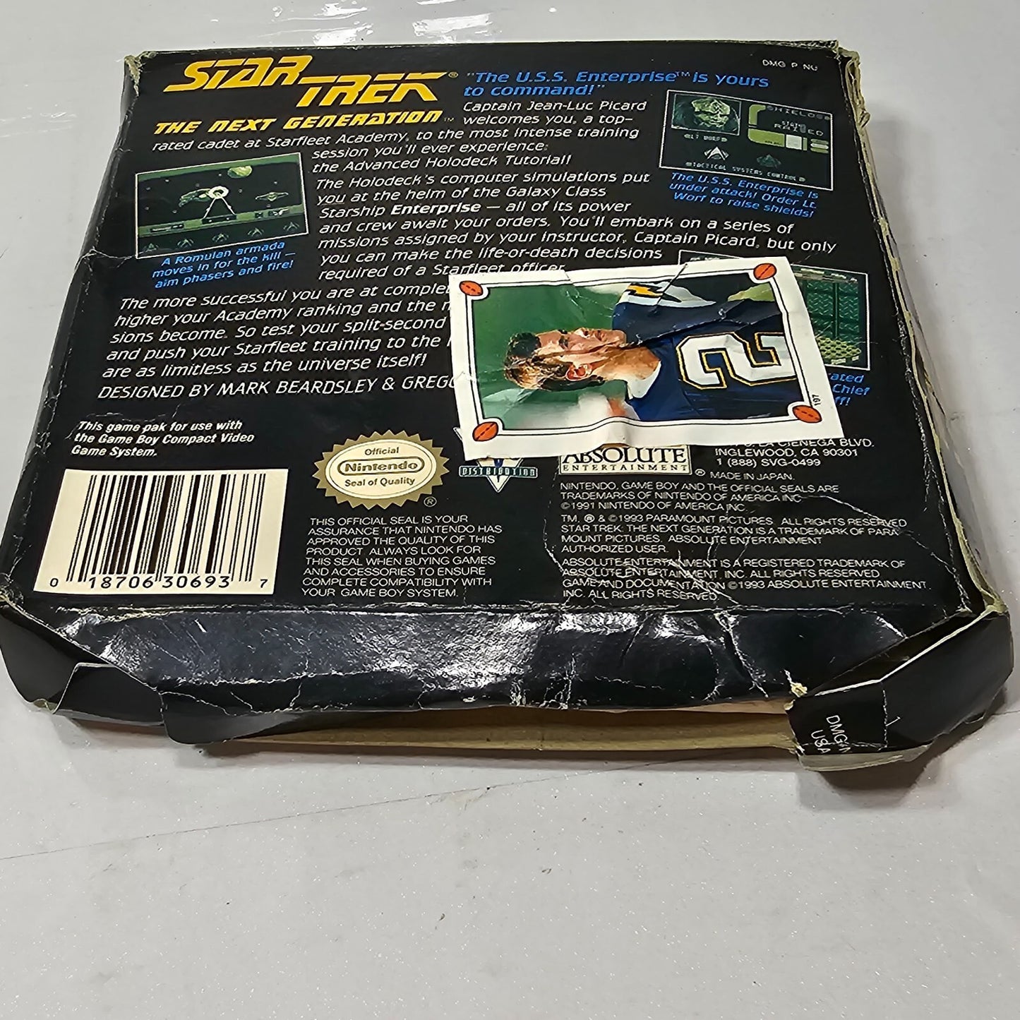 Star Trek The Next Generation (Gameboy, 1993) Game, Box, Manual, Inserts