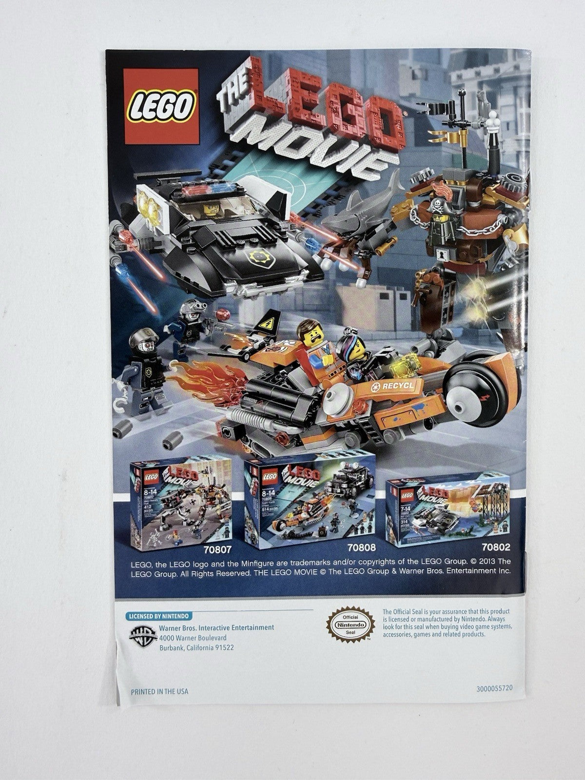 The LEGO Movie Videogame (Nintendo Wii U, 2014) Game Case Manual - Tested