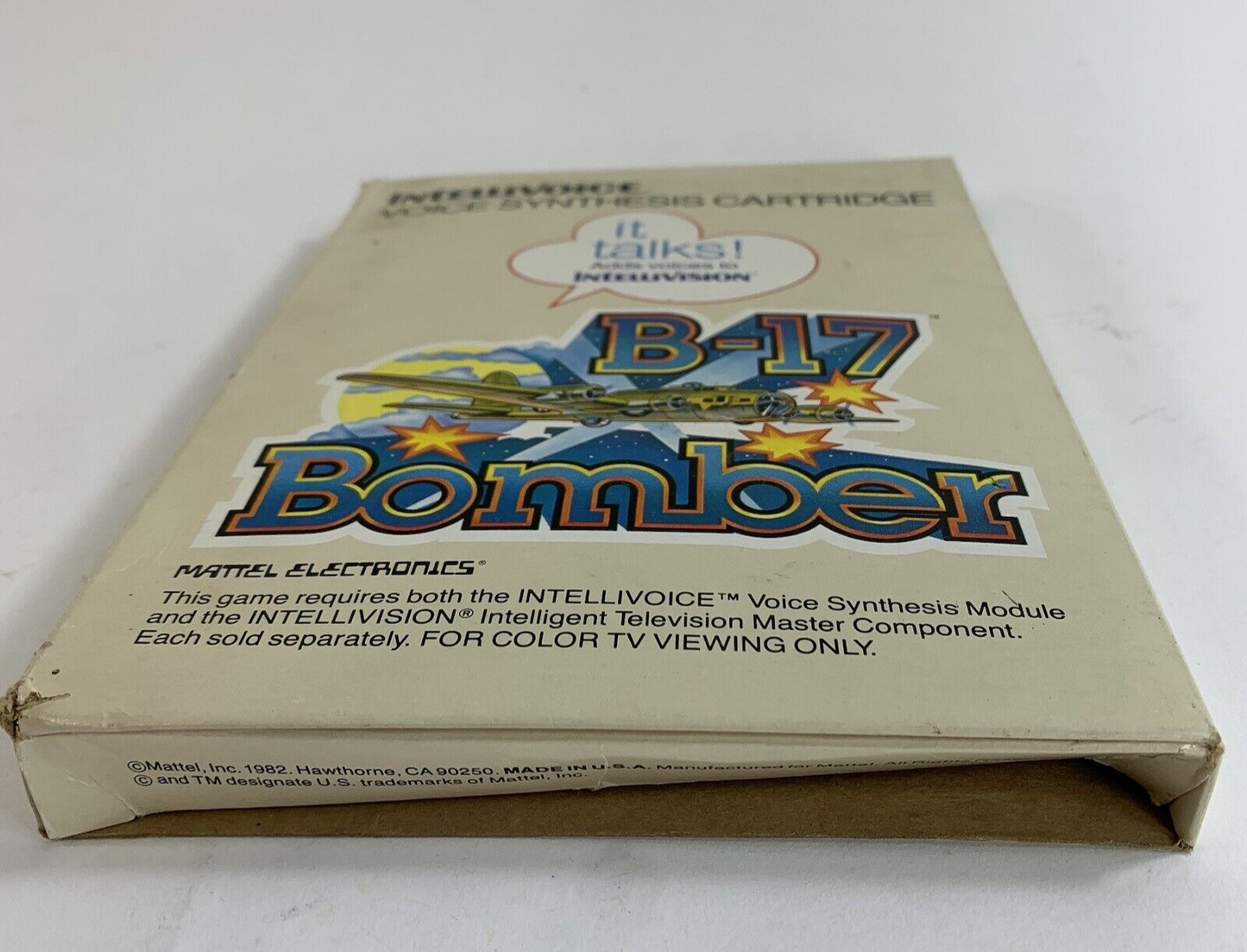 B-17 Bomber (Intellivision, 1982) Game Box Manual Overlay