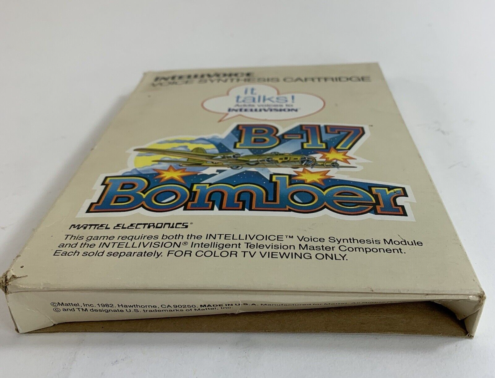 B-17 Bomber (Intellivision, 1982) Game Box Manual Overlay