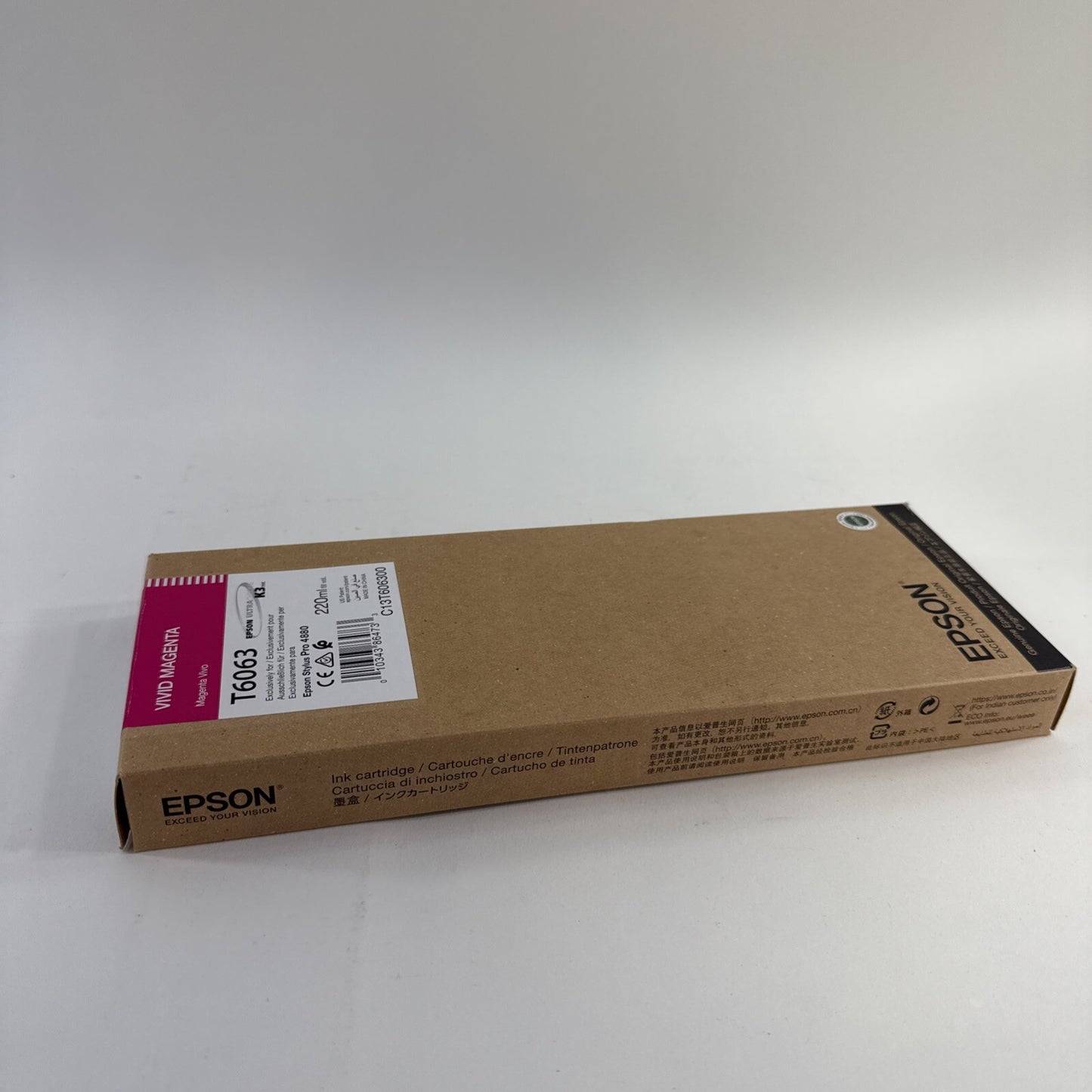 Expired 2020 Epson Vivid Magenta T6063 K3 UltraChrome Ink Cartridge - Sealed