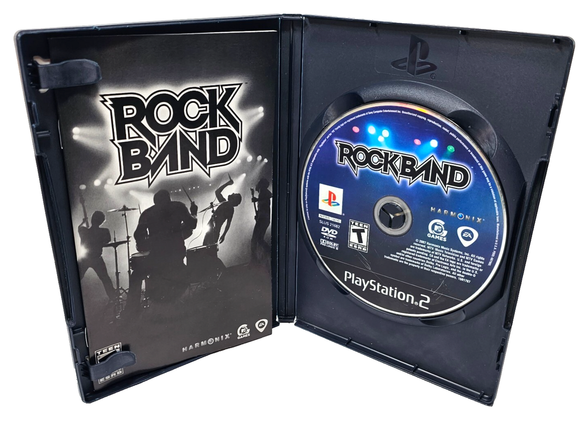 Rock Band (PlayStation 2, 2007) Game, Case, Manual - Tested and Working