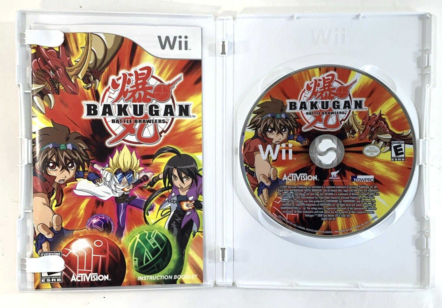 Bakugan Battle Brawlers (Nintendo Wii, 2009) Game Case Manual - Tested