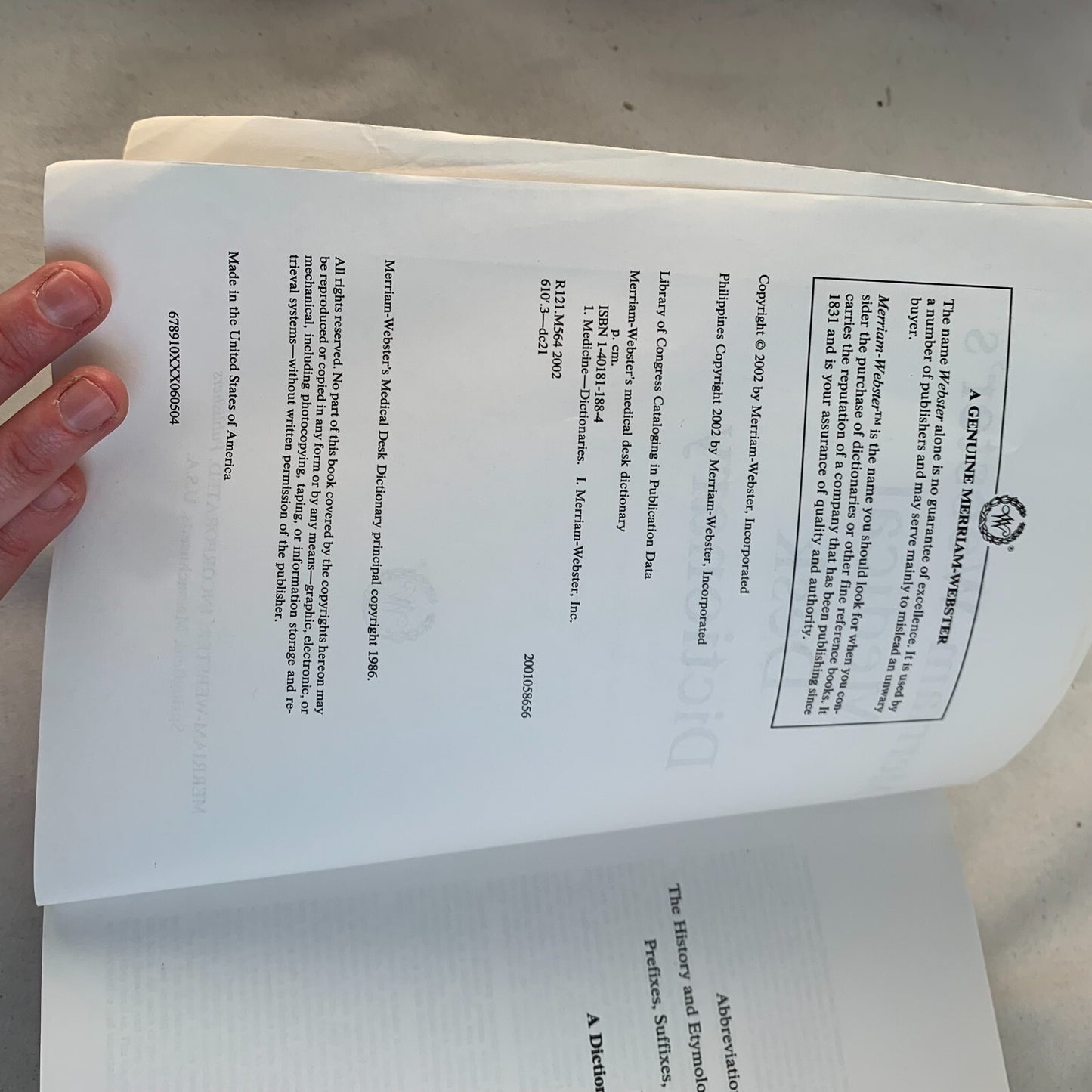 Merriam Webster's Medical Desk Dictionary Paperback Inc. Merriam-