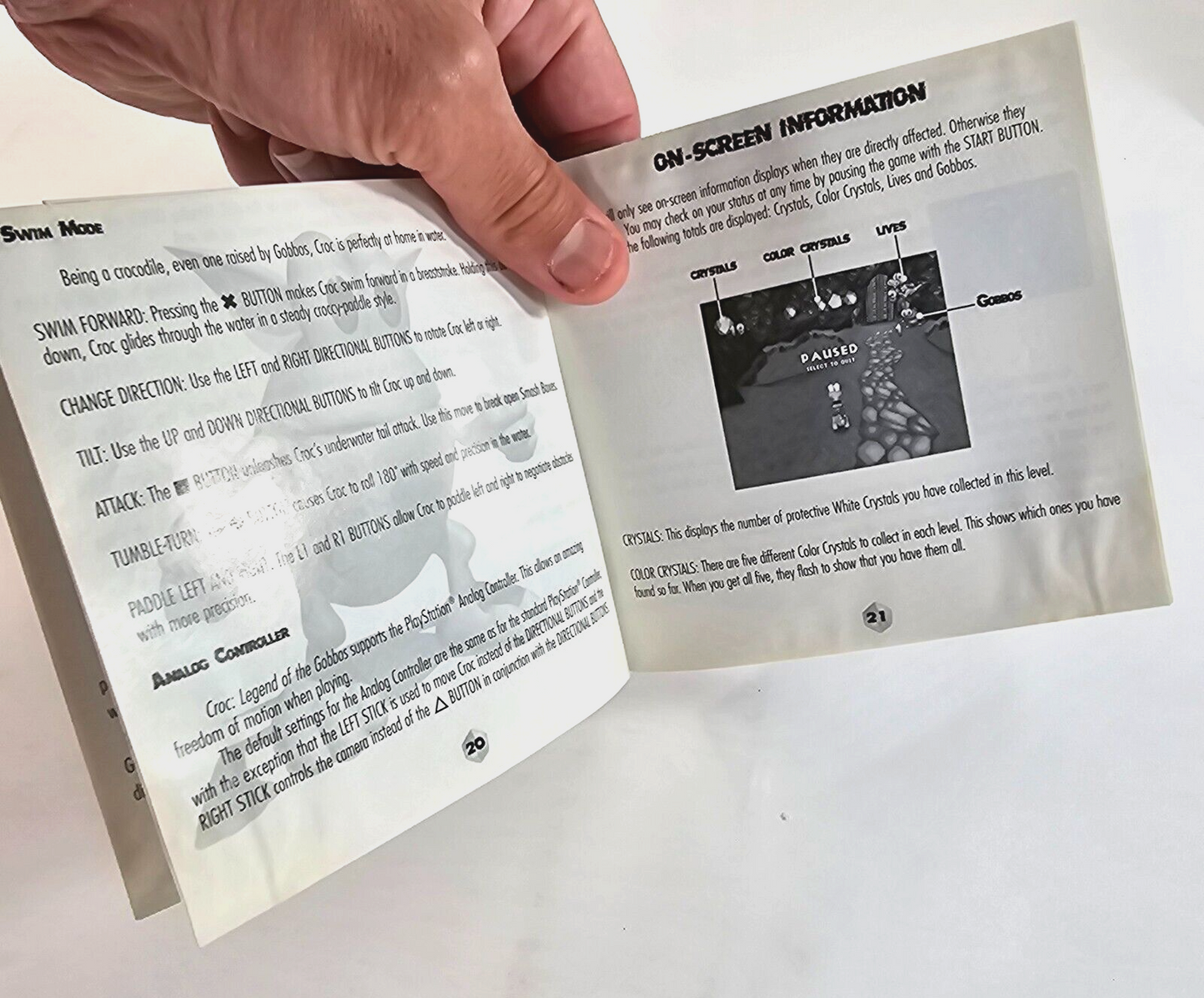 Croc: Legend of the Gobbos (PlayStation 1, 1998) Game Case Manual Registration