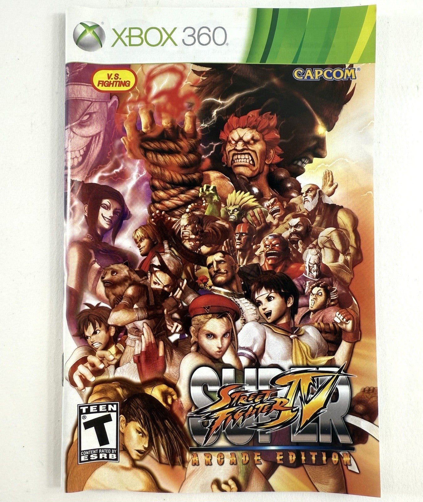 Super Street Fighter IV: Arcade Edition (Xbox 360, 2011) Game Case Manual