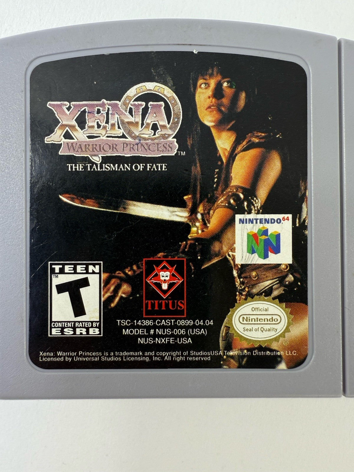 Xena: Warrior Princess: The Talisman of Fate (Nintendo 64, 1999) Game Cartridge