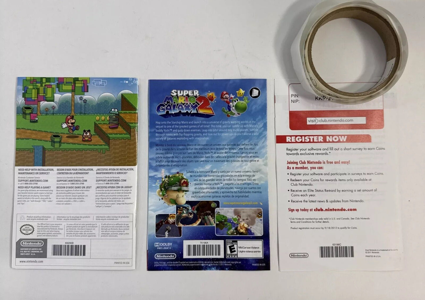 Super Paper Mario (Nintendo Wii, 2007) Game Case Manual Inserts - Tested