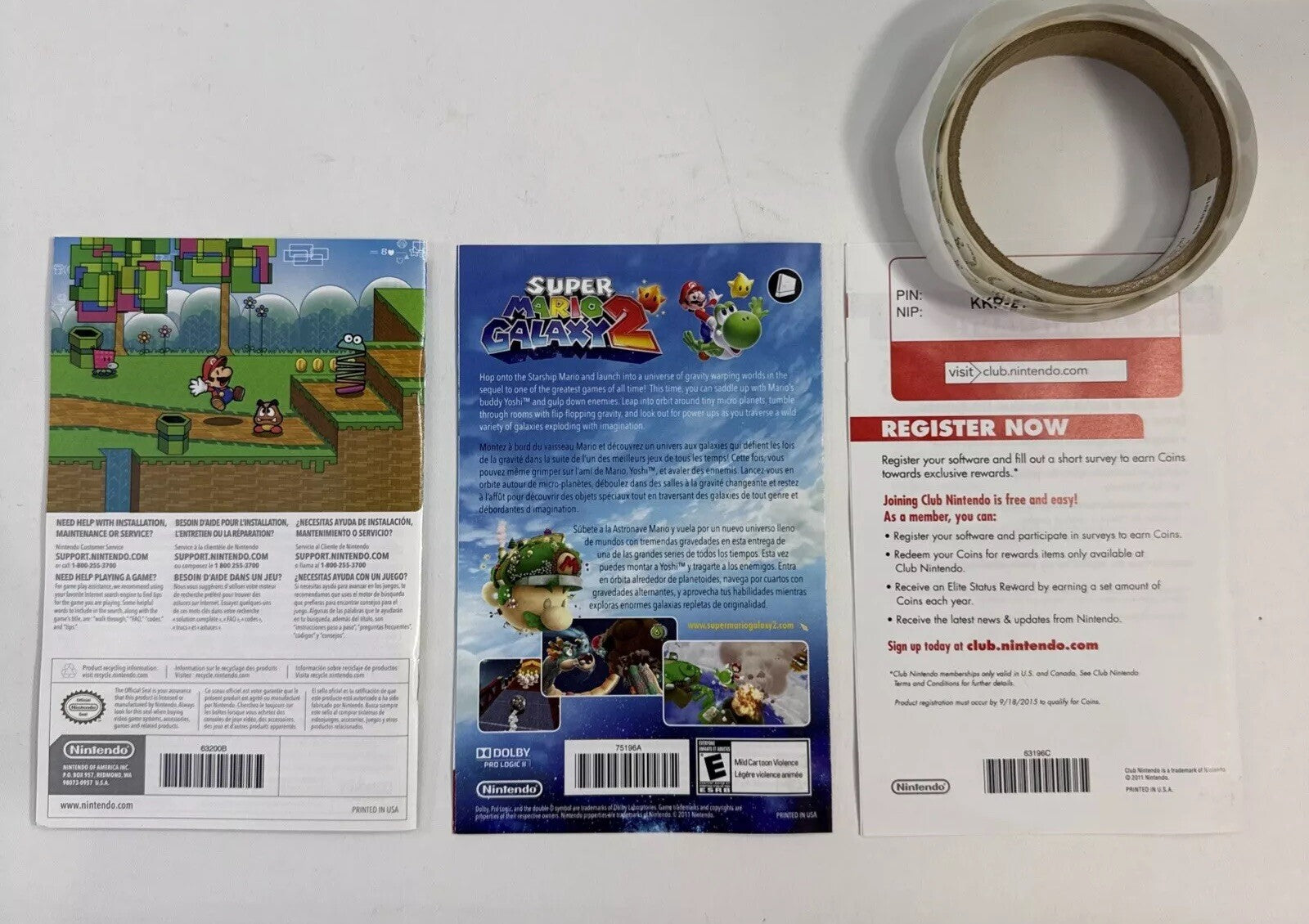 Super Paper Mario (Nintendo Wii, 2007) Game Case Manual Inserts - Tested