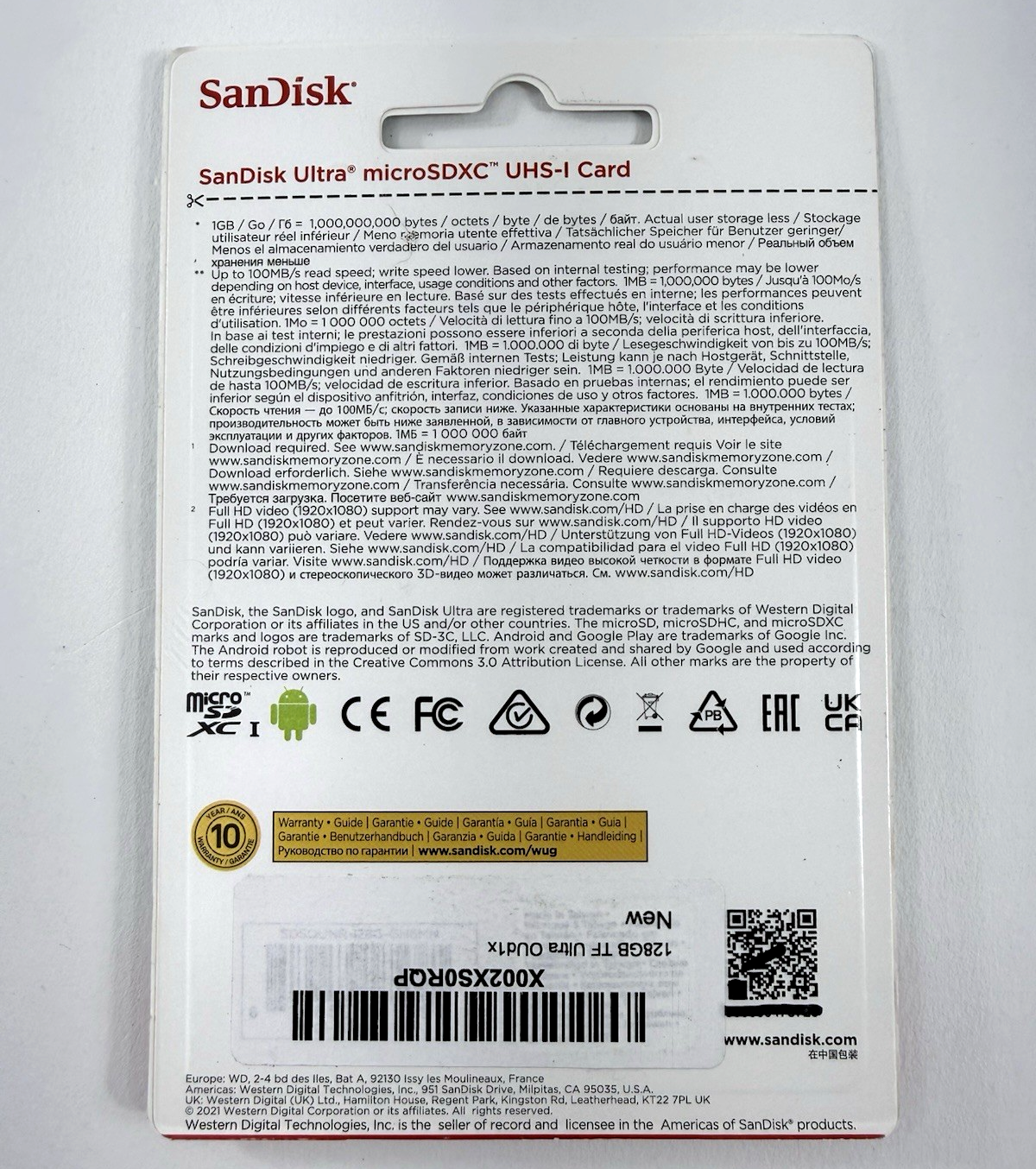SanDisk Ultra 128GB Class 10 microSDXC UHS-I Memory Card - New, Factory Sealed
