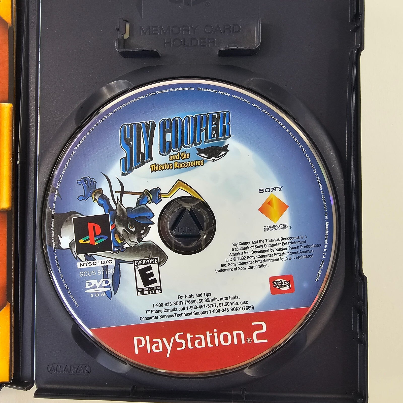 Sly Cooper And The Thievius Raccoonus (PlayStation 2, 2003) Game Case Manual Reg
