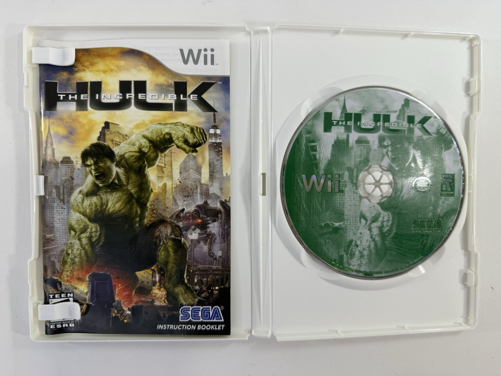 The Incredible Hulk (Nintendo Wii, 2008) Game Case Manual - Tested and Working