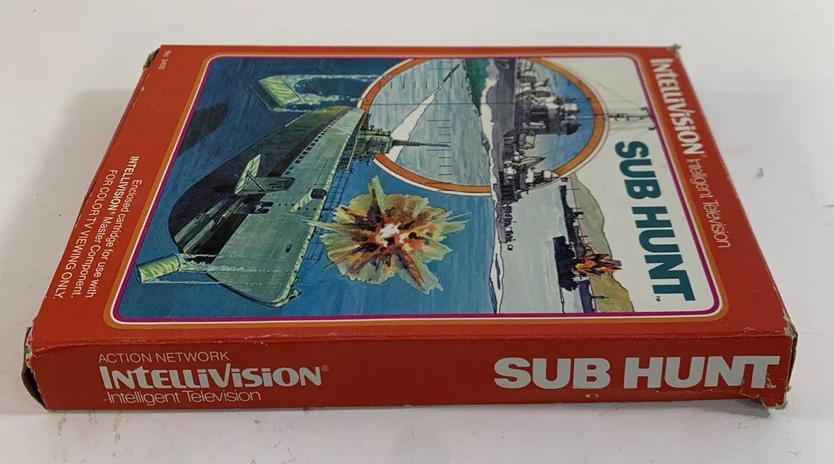 Sub Hunt (Intellivision, 1982) Game Box Manual Overlay - Tested and Working