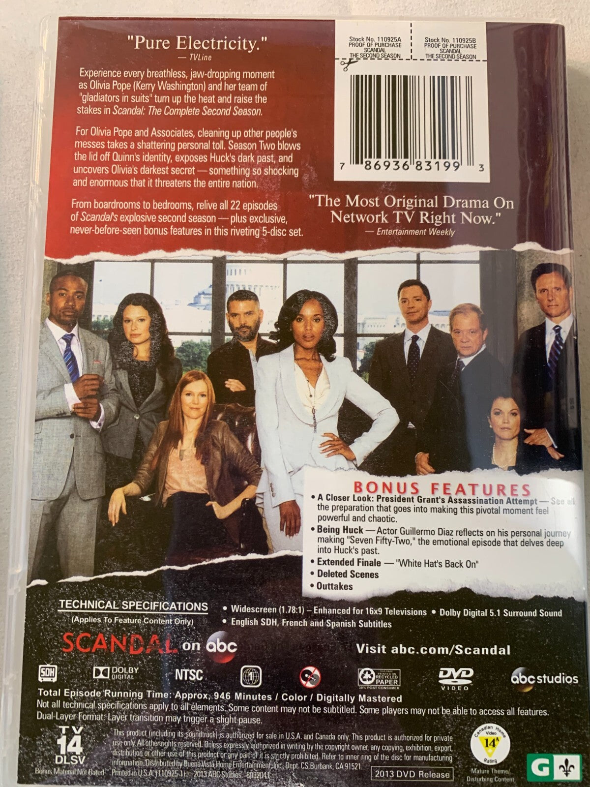 Scandal: The Complete Second Season (DVD, 2013, 5-Disc Set)