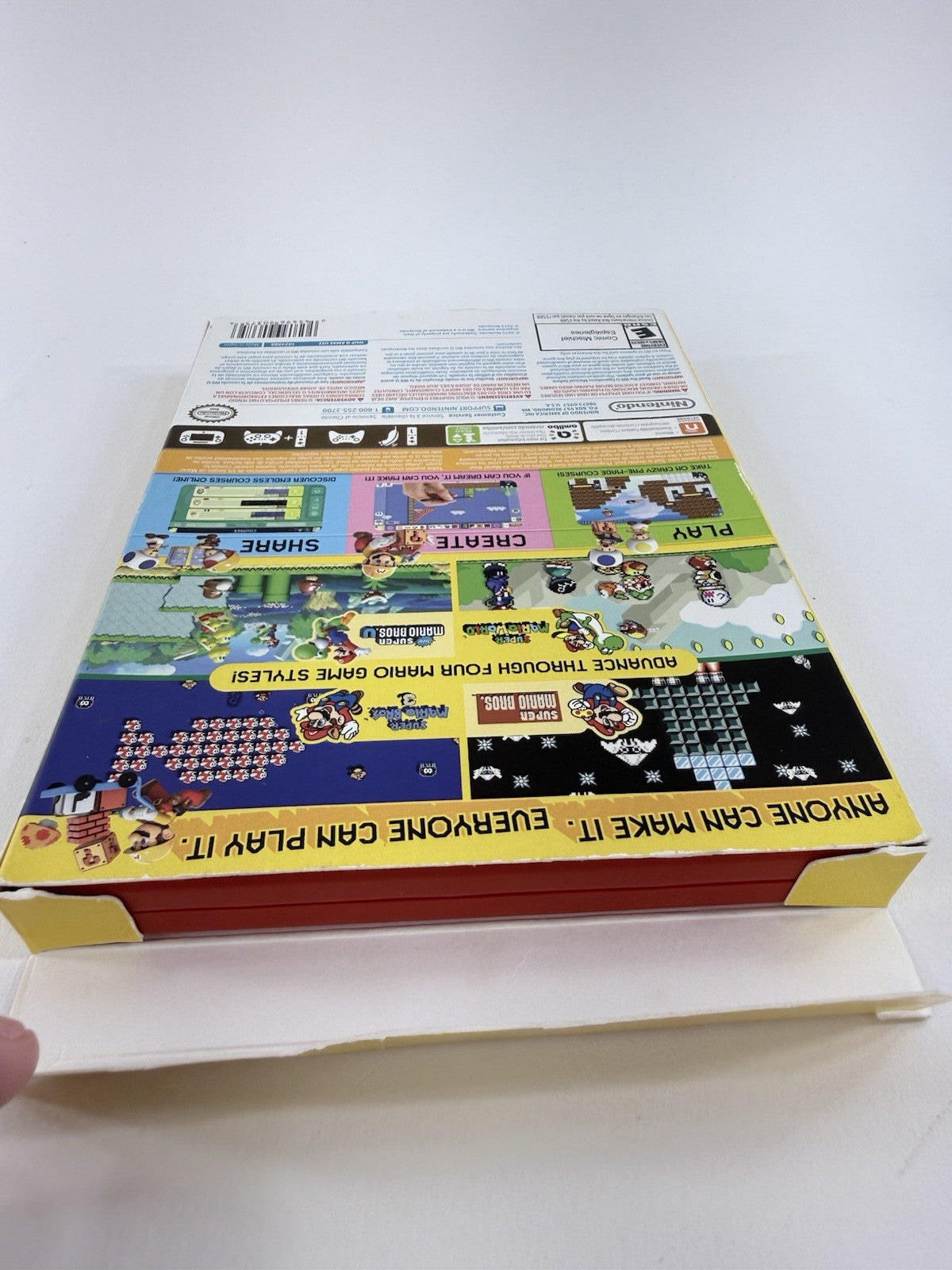 Super Mario Maker (Nintendo Wii U, 2015) Game Case Manual Box - Tested