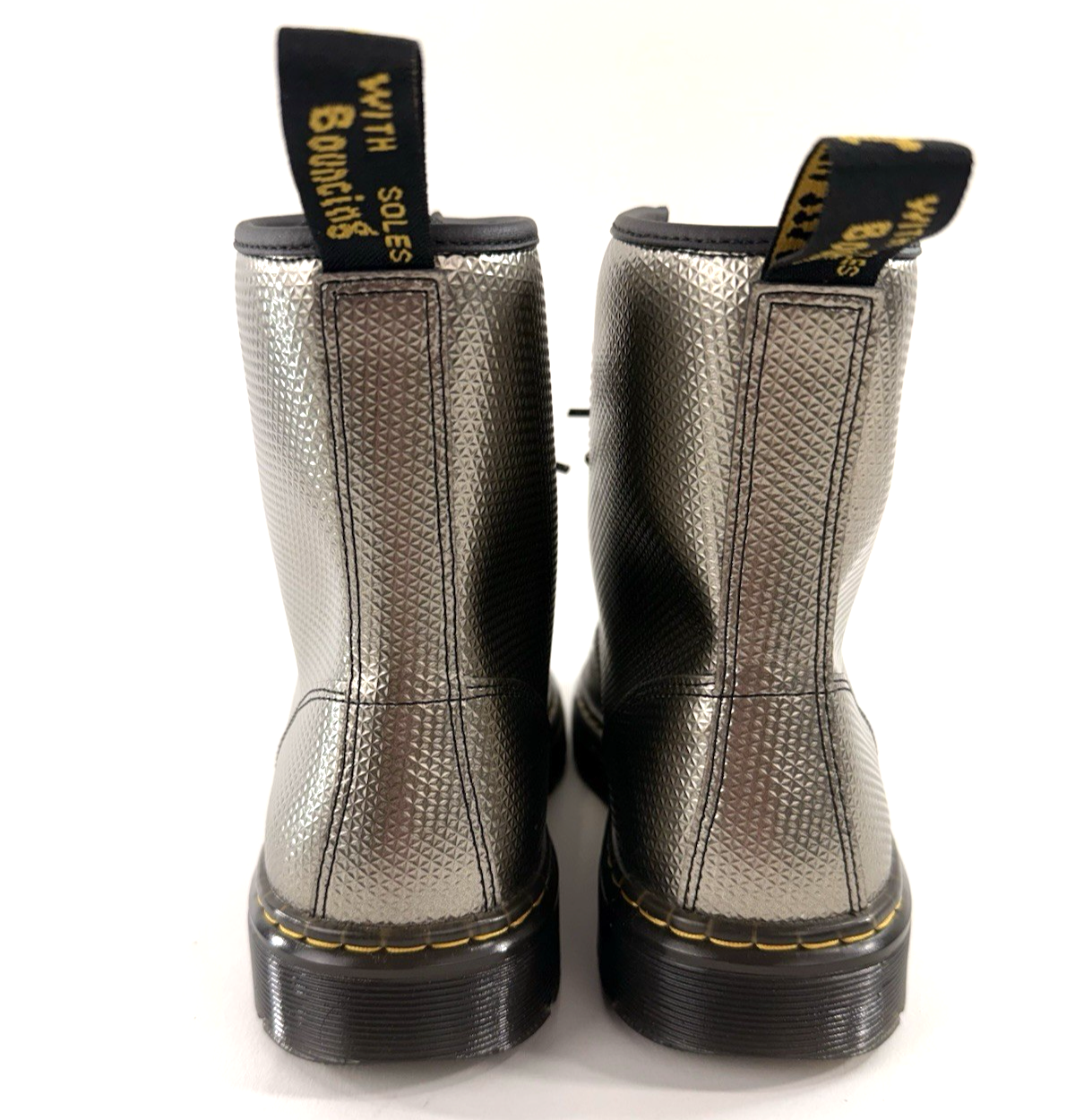 Doc Martens Zavala Metallic Textured Leather 8-Eye Unisex Boots Men's US Size 8