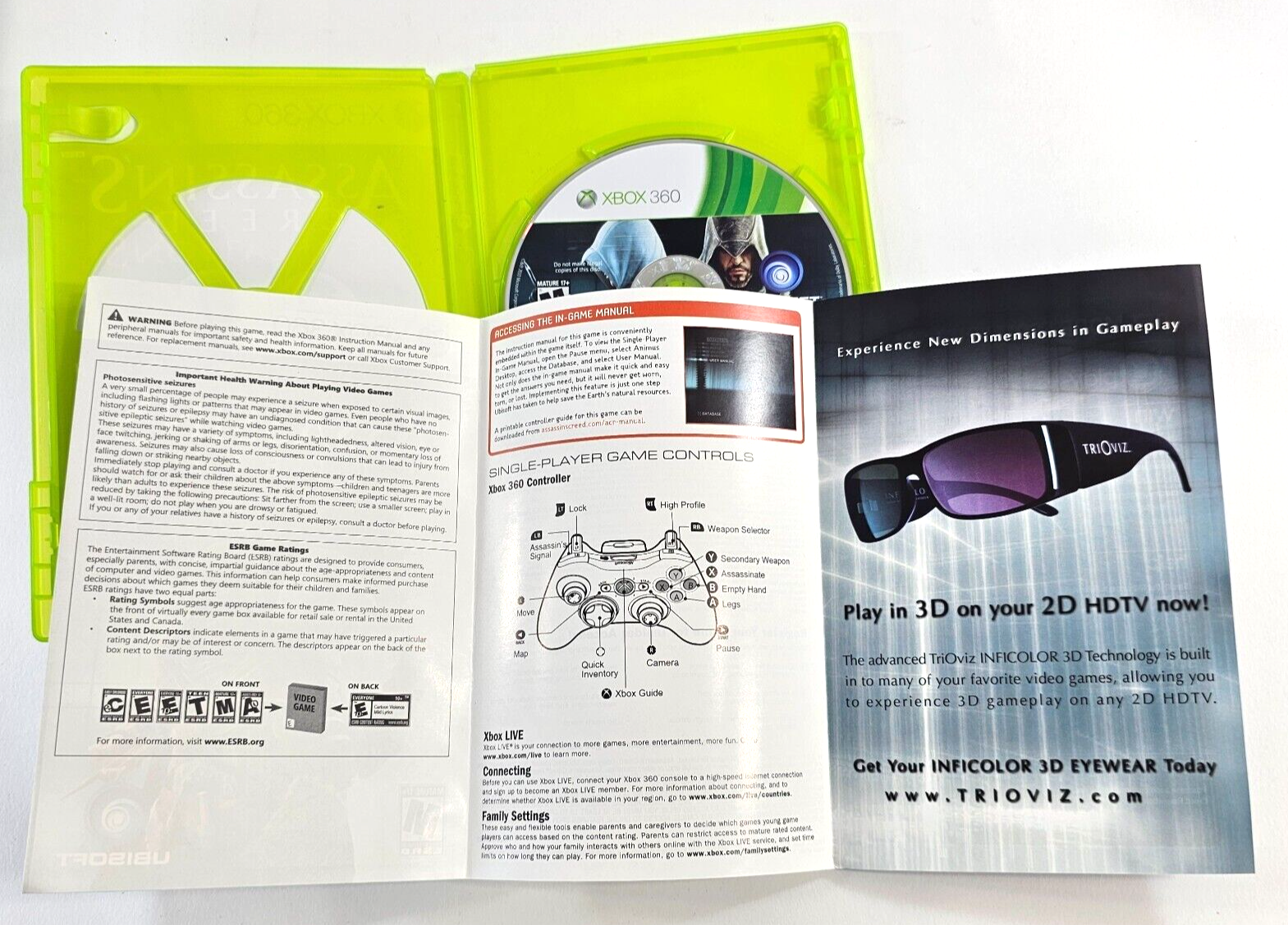 Assassin's Creed: Revelations (Xbox 360, 2011) Game Case Manual - Tested