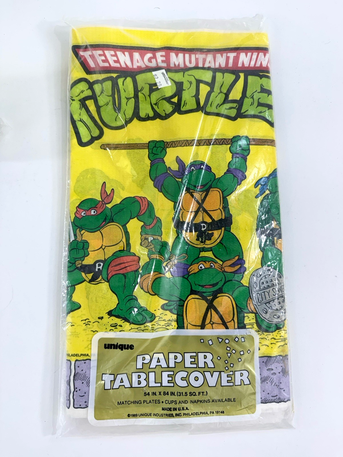 Unique 1989 Teenage Mutant Ninja Turtle Party Napkins, Tablecloth & Cups - New