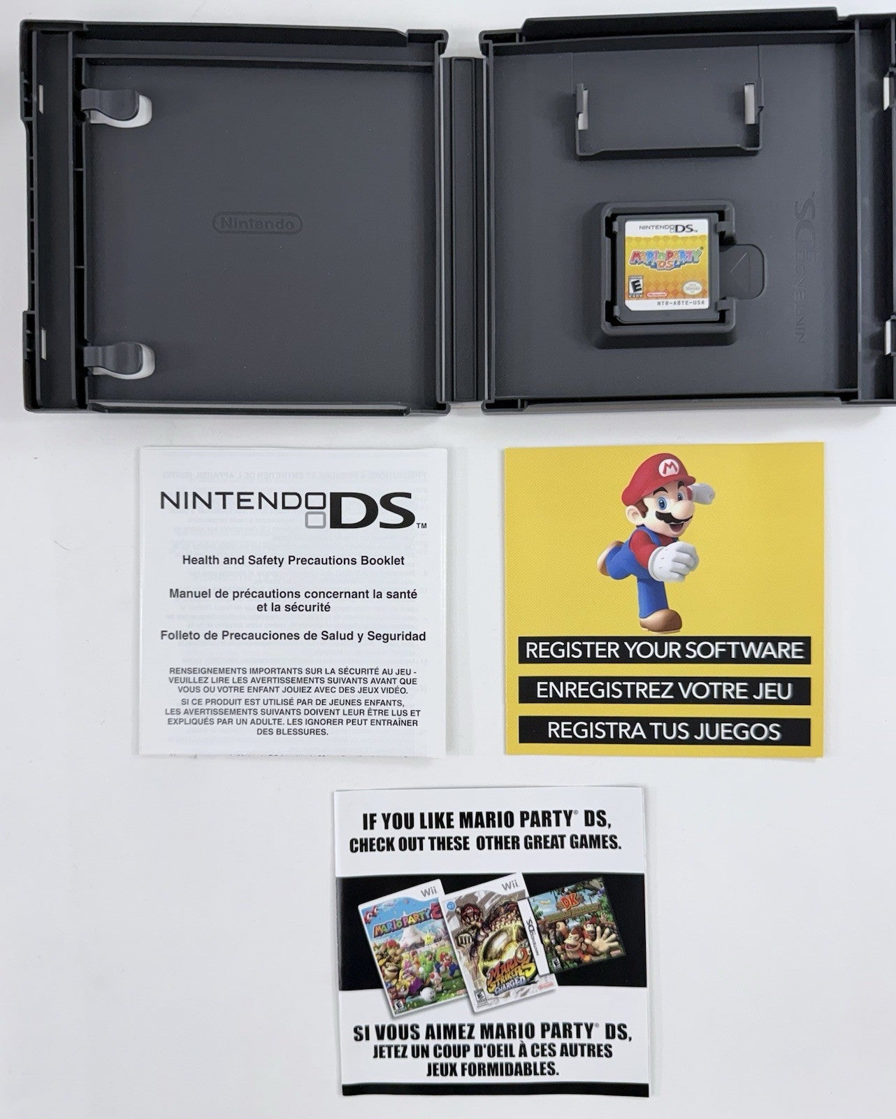 Mario Party DS (Nintendo DS, 2007) Game, Case, Registration, Inserts - Tested
