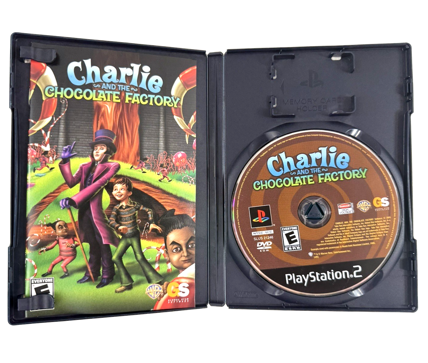 Charlie and the Chocolate Factory (PlayStation 2, 2005) Game, Case, & Manual