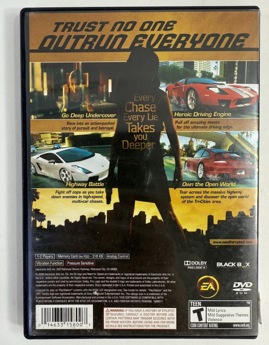 Need for Speed: Undercover (Sony PlayStation 2, 2008) Game Case Manual - Tested