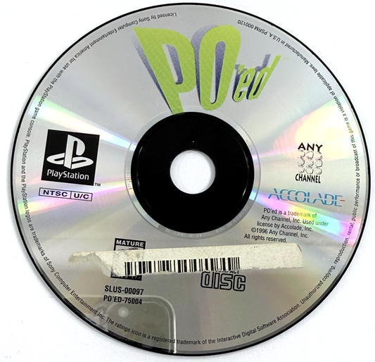 PO'ed (Sony PlayStation 1, 1996) Game Disc - Tested And Working