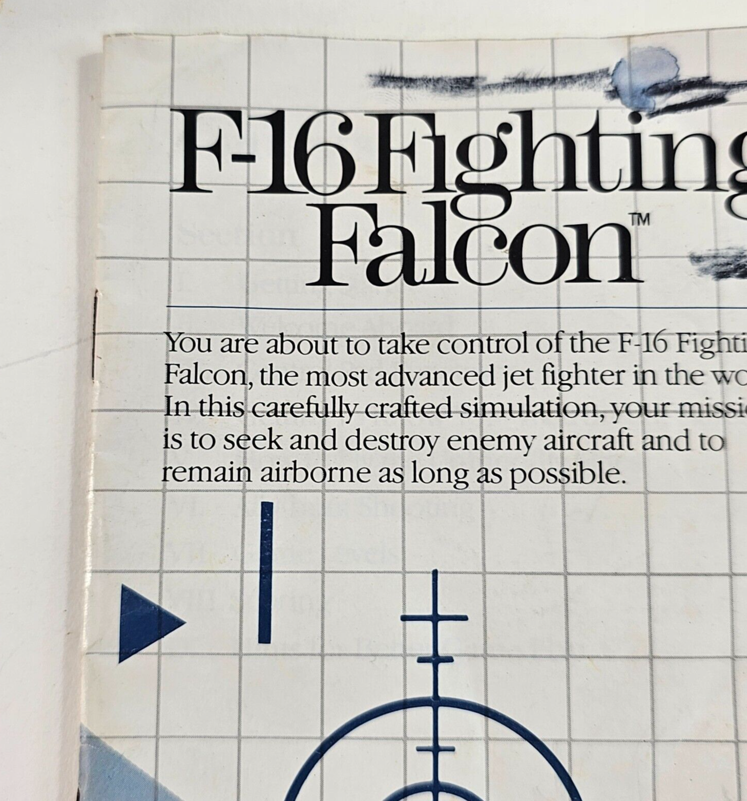 F-16 Fighting Falcon (Sega Master System, 1986) Game Card, Case, Manual - Tested